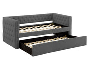 Trina Gunmetal Gray Daybed with Trundle from Crown Mark - Lara Furniture