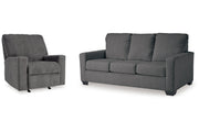 Rannis Pewter Full Sofa Sleeper and Recliner -  Ashley - Lara Furniture