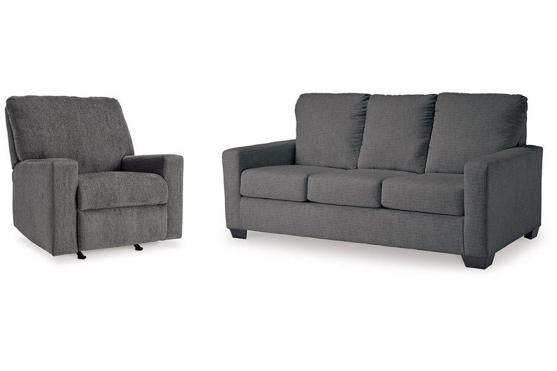 Rannis Pewter Full Sofa Sleeper and Recliner -  Ashley - Lara Furniture