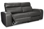 Samperstone Gray 2-Piece Power Reclining Sectional Loveseat -  Ashley - Lara Furniture