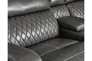 Samperstone Gray 3-Piece Power Reclining Sectional Loveseat -  Ashley - Lara Furniture