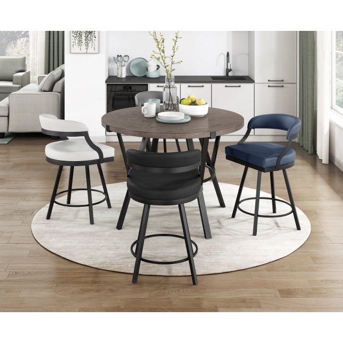 5565-24BU Swivel Counter Height Chair, Set of 2 - 5565-24BU