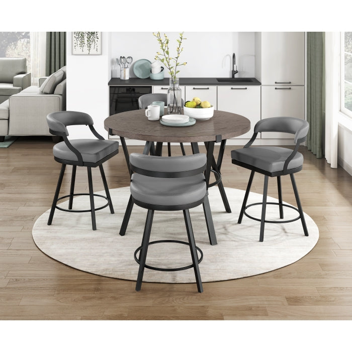 5565-24GY Swivel Counter Height Chair, Set of 2 - 5565-24GY
