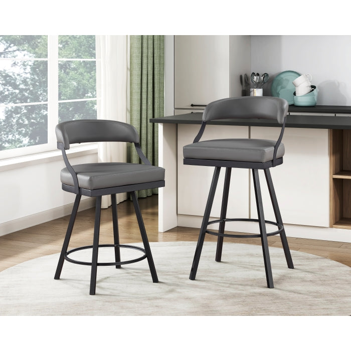 5565-29GY Swivel Pub Height Chair, Set of 2 - 5565-29GY