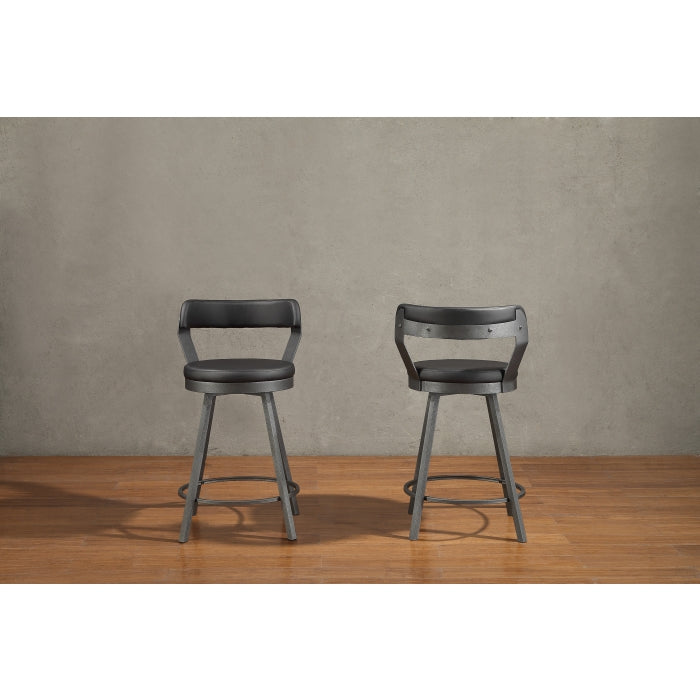 5566-24BK3A Swivel Counter Height Chair, Set of 2 - 5566-24BK3A