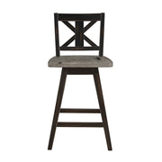 5602-24BK Swivel Counter Height Chair, Black, Set of 2 - 5602-24BK