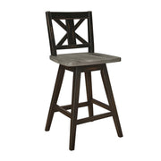 5602-24BK Swivel Counter Height Chair, Black, Set of 2 - 5602-24BK