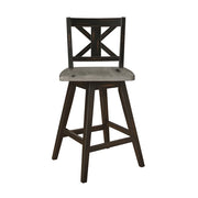 5602-24BK Swivel Counter Height Chair, Black, Set of 2 - 5602-24BK
