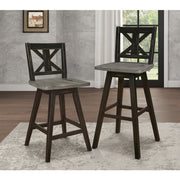 5602-24BK Swivel Counter Height Chair, Black, Set of 2 - 5602-24BK