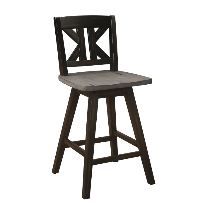 5602-24BKS1 Swivel Counter Height Chair, Set of 2 - 5602-24BKS1