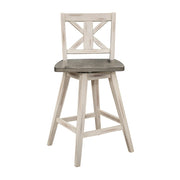 5602-24WT Swivel Counter Height Chair, White, Set of 2 - 5602-24WT