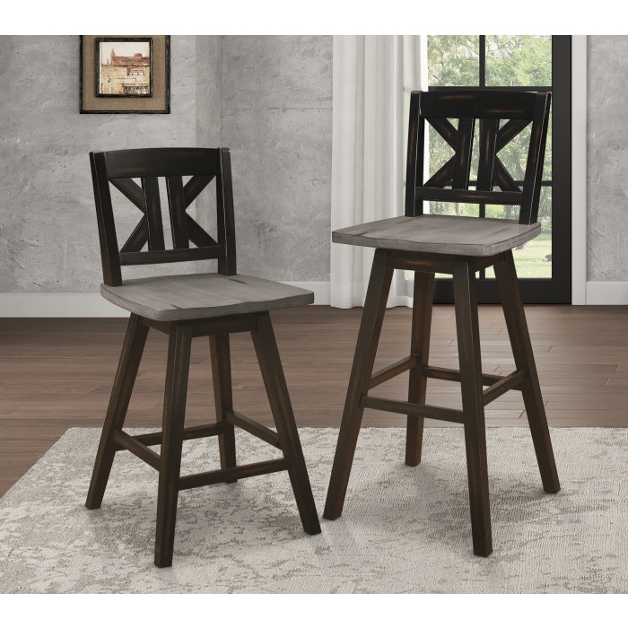 5602-29BKS1 Swivel Pub Height Chair, Set of 2 - 5602-29BKS1
