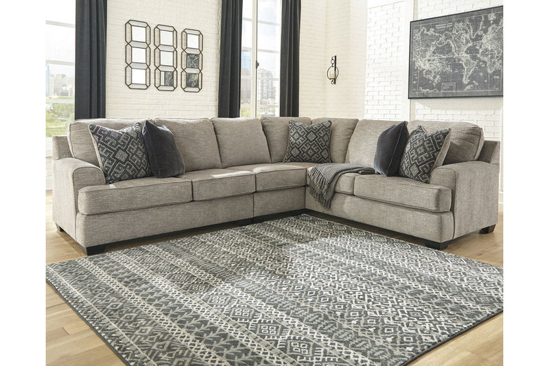 Bovarian Stone 3-Piece Sectional with Ottoman -  Ashley - Lara Furniture