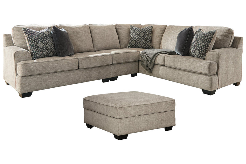 Bovarian Stone 3-Piece Sectional with Ottoman -  Ashley - Lara Furniture