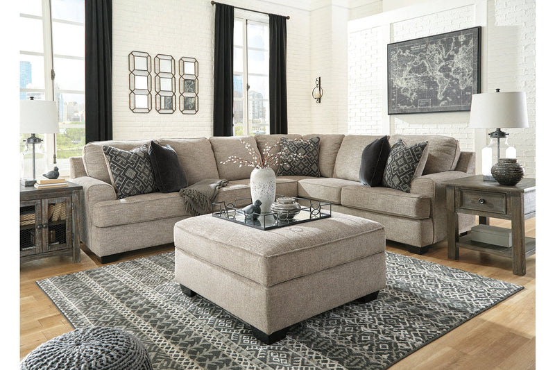 Bovarian Stone 3-Piece Sectional with Ottoman -  Ashley - Lara Furniture
