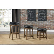 5681BLK-24 Round Swivel Counter Height Stool, Black, Set of 2 - 5681BLK-24