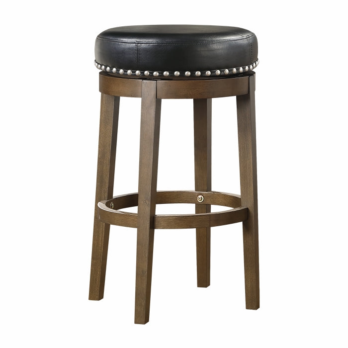 5681BLK-29 Round Swivel Pub Height Stool, Black, Set of 2 - 5681BLK-29