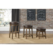 5681BRW-24 Round Swivel Counter Height Stool, Brown, Set of 2 - 5681BRW-24