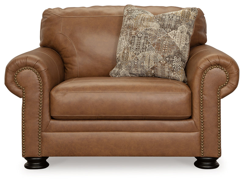 Carianna Caramel Sofa, Loveseat and Oversized Chair from Ashley - Lara Furniture