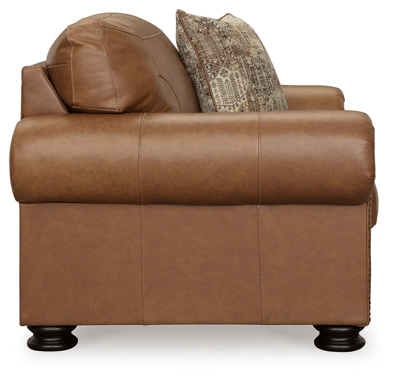 Carianna Caramel Sofa, Loveseat and Oversized Chair from Ashley - Lara Furniture