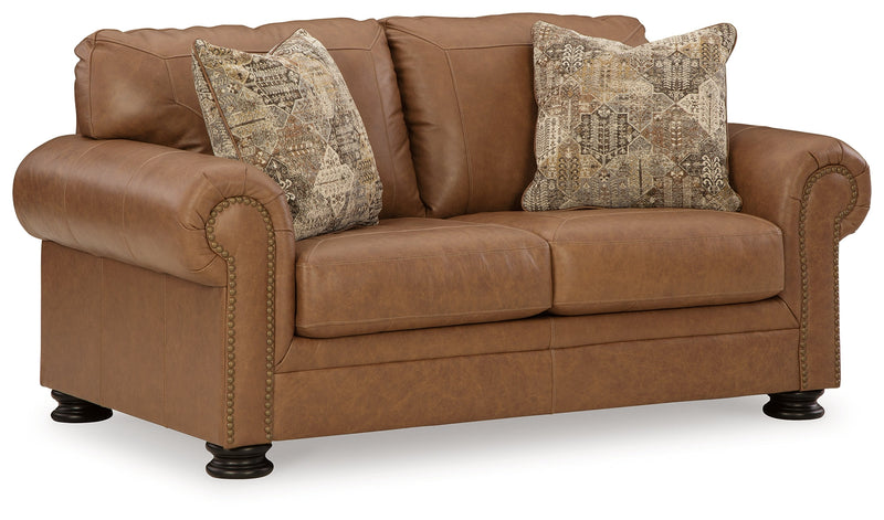 Carianna Caramel Sofa, Loveseat and Oversized Chair from Ashley - Lara Furniture