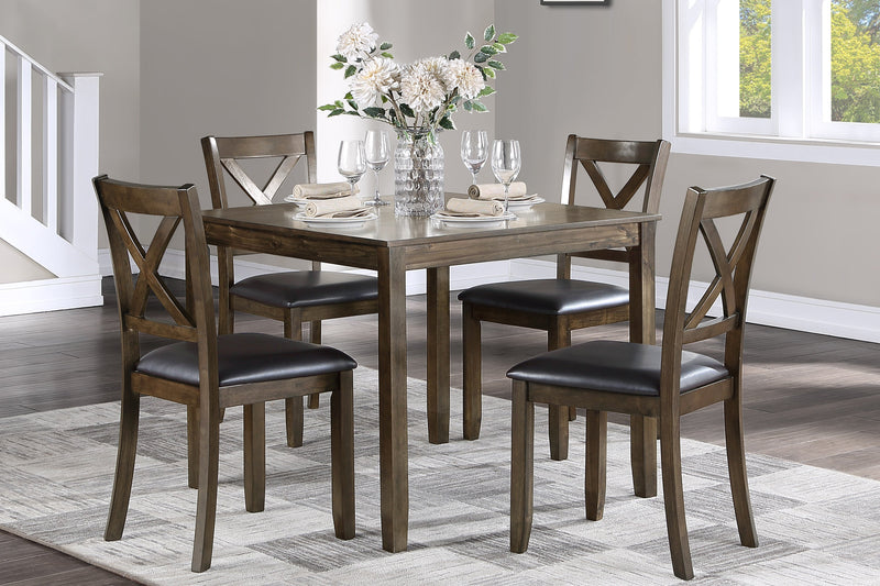Hazel Charcoal Brown 5 - Piece Dining Set - Lara FurnitureDining Room Set