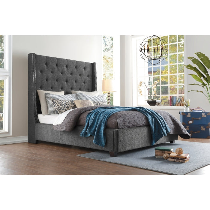 5877FGY-1DW* (3)Full Platform Bed with Storage Footboard - 5877FGY-1DW*