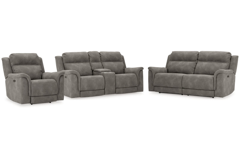 Next-Gen DuraPella Slate Power Reclining Sofa, Loveseat and Recliner -  Ashley - Lara Furniture