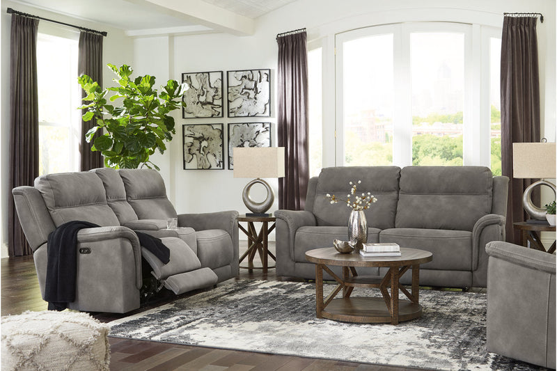 Next-Gen DuraPella Slate Power Reclining Sofa, Loveseat and Recliner -  Ashley - Lara Furniture