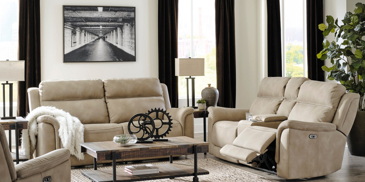 Next-Gen DuraPella Sand Power Reclining Living Room Set — Lara