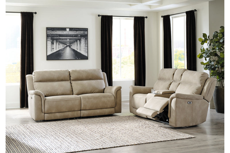 Next-Gen DuraPella Sand Power Reclining Sofa and Loveseat -  Ashley - Lara Furniture