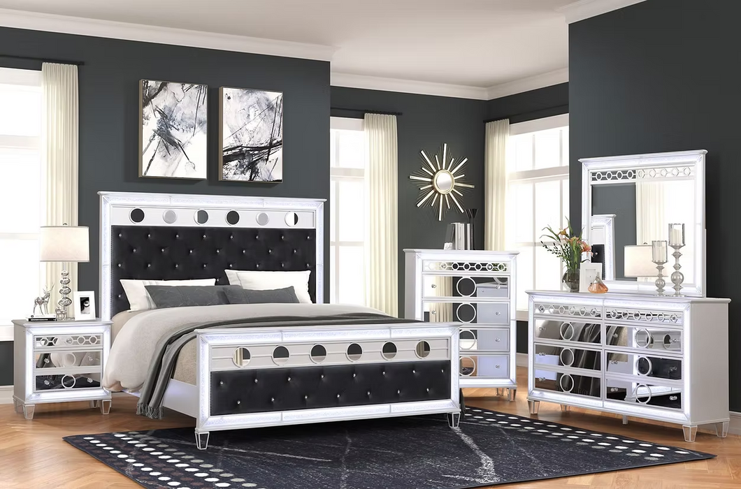 Gemma Black LED Bedroom Set