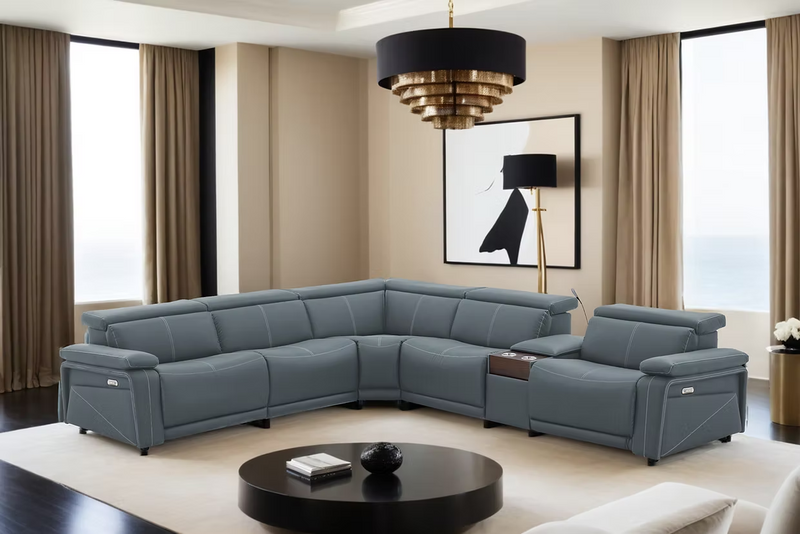 Phoenix Teal 6 Piece Power Sectional