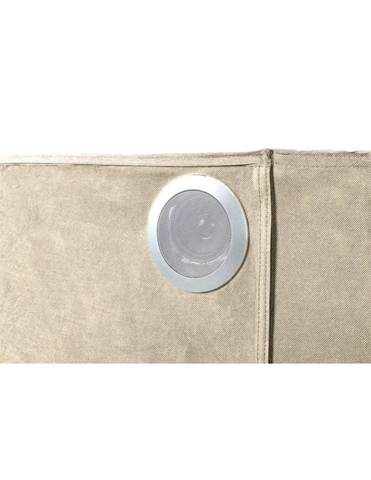 Embery Cream & Gold Fireplace King Upholstered Bed