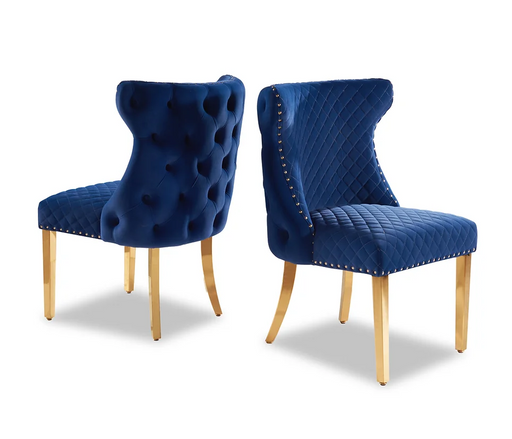 Stitch Gray & Gold Dining Chair (Set Of 2)