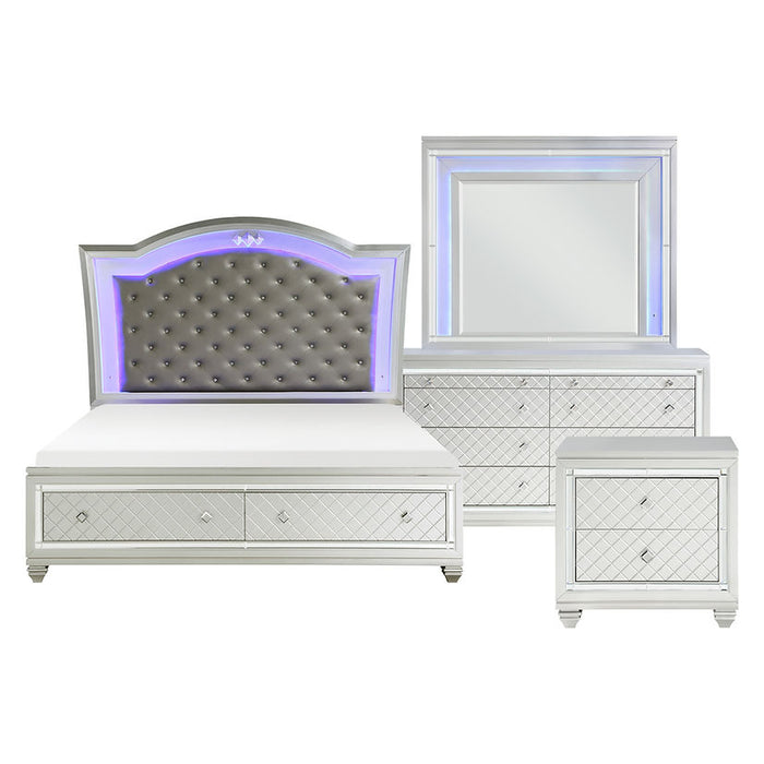 Jewel Gray LED Storage Platform Bedroom Set