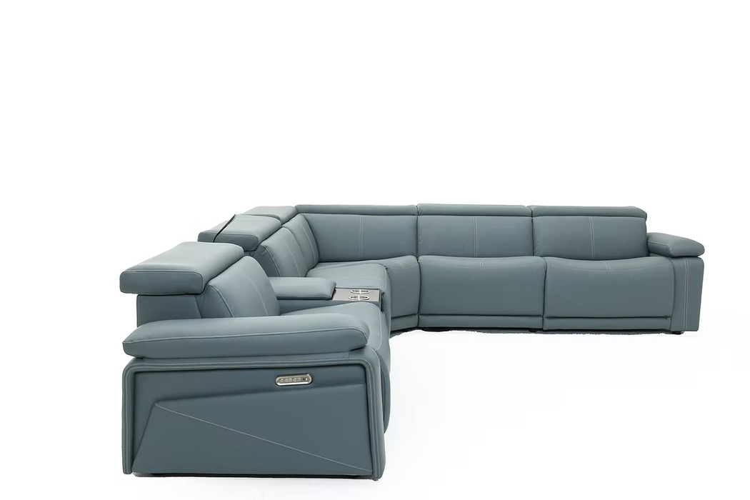 Phoenix Teal 6 Piece Power Sectional