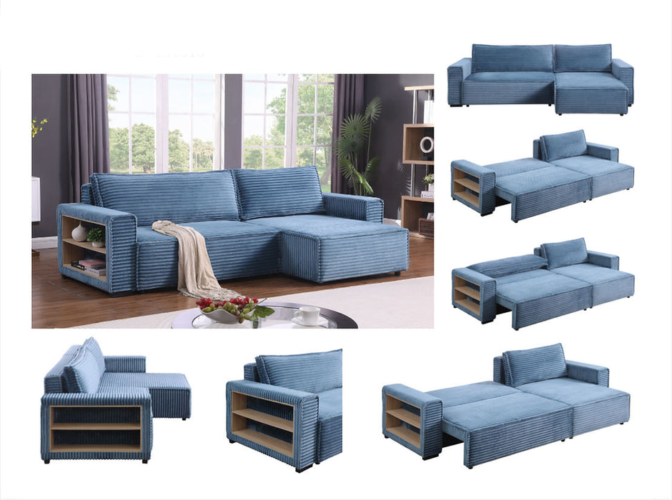 [HOT DEAL] Bora Bora Blue Reversible Storage Sleeper Sectional