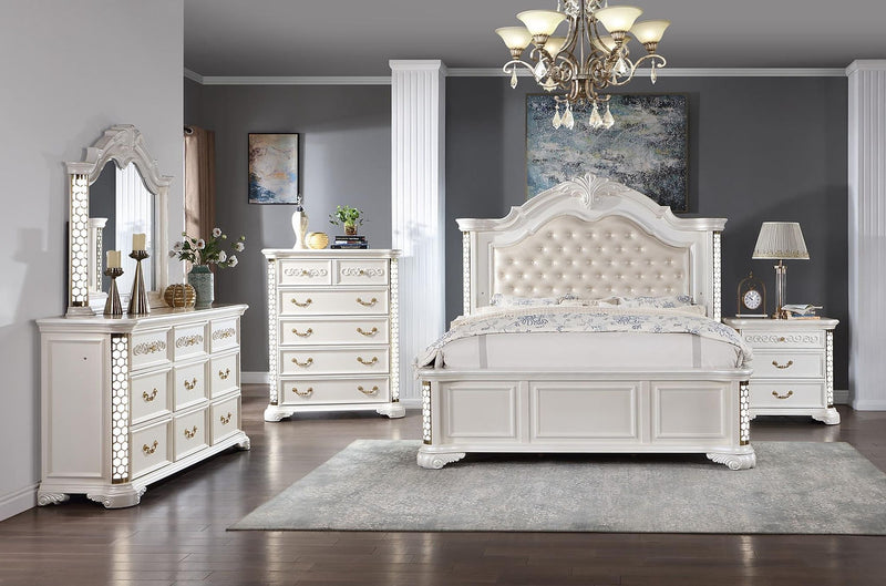[EXCLUSIVE] Amani White LED Bedroom Set