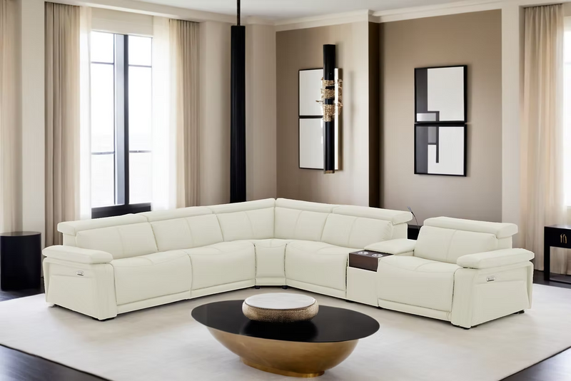 Phoenix White 6 Piece Power Sectional