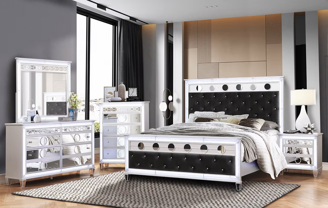 Gemma Black LED Bedroom Set