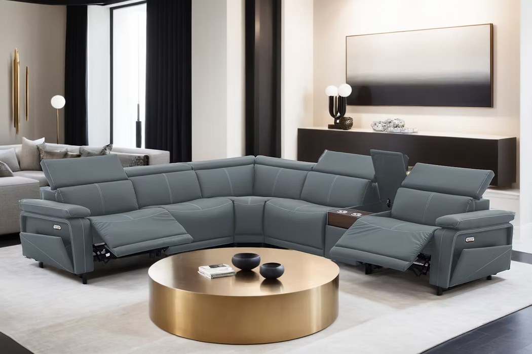 Phoenix Teal 6 Piece Power Sectional