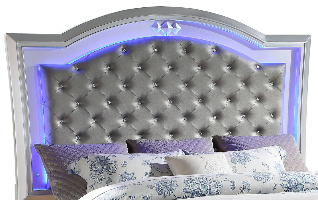 Jewel Gray LED Storage Platform Bedroom Set