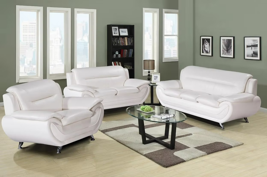 New York White Modern Living Room Set