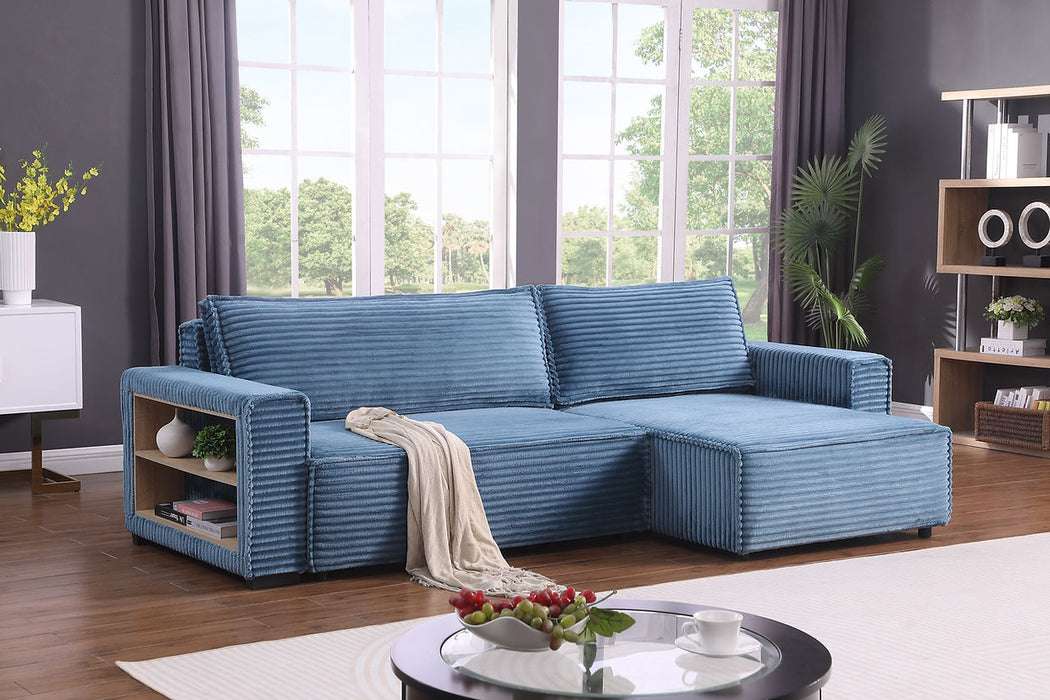 [HOT DEAL] Bora Bora Blue Reversible Storage Sleeper Sectional