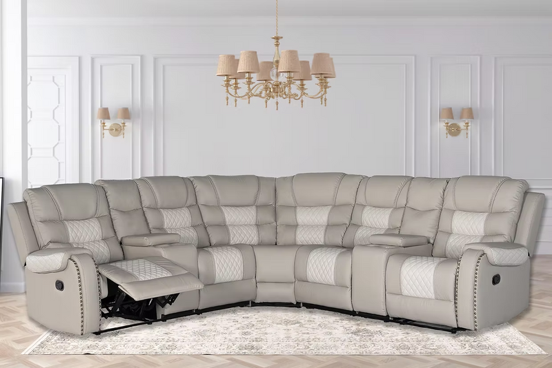 Sarasota Gray/Ice 4-Pc Manual Reclining Sectional