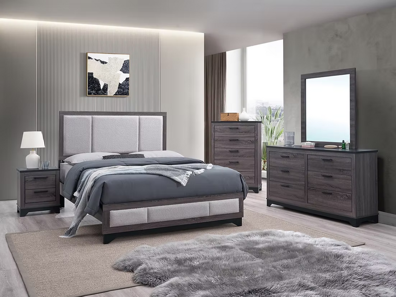 Lucy Gray Upholstered Youth Platform Bedroom Set