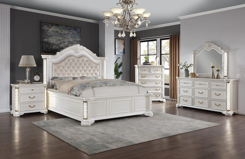 [EXCLUSIVE] Amani White LED Bedroom Set