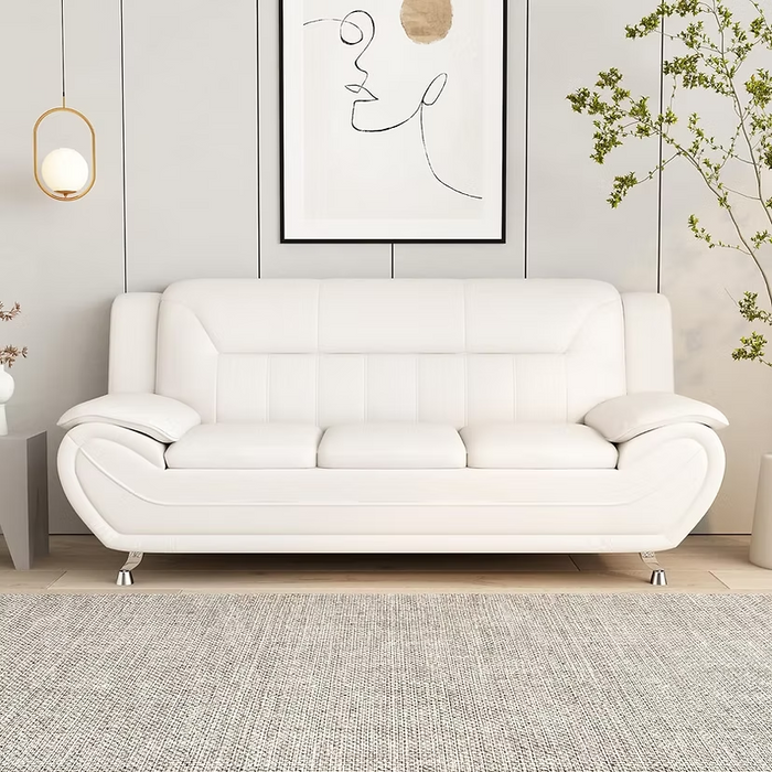 New York White Modern Living Room Set