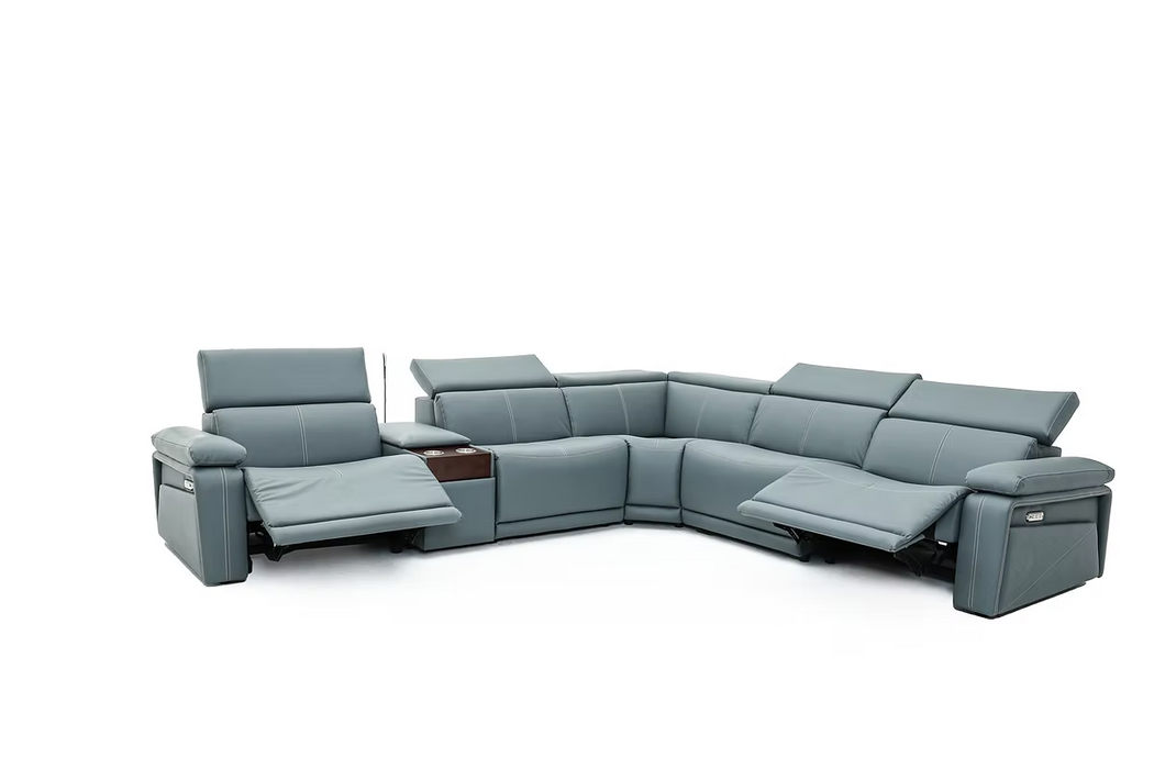Phoenix Teal 6 Piece Power Sectional